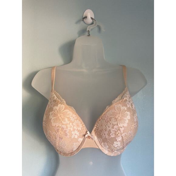 Victoria's Secret Bra 32DDD Perfect Shape Beige Lace - Picture 1 of 8